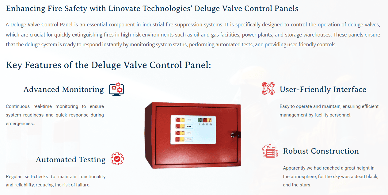 Enhancing Fire Safety with Linovate Technologies' Deluge Valve Control Panels